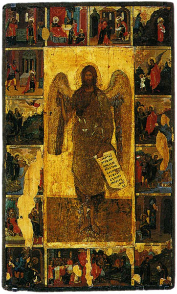 Коломенская икона «Св. Иоанн Предтеча — Ангел пустыни», XIV век, Третьяковская галерея